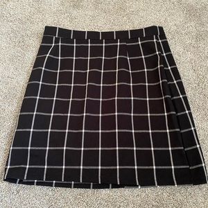 Black & White Plaid Mini Skirt